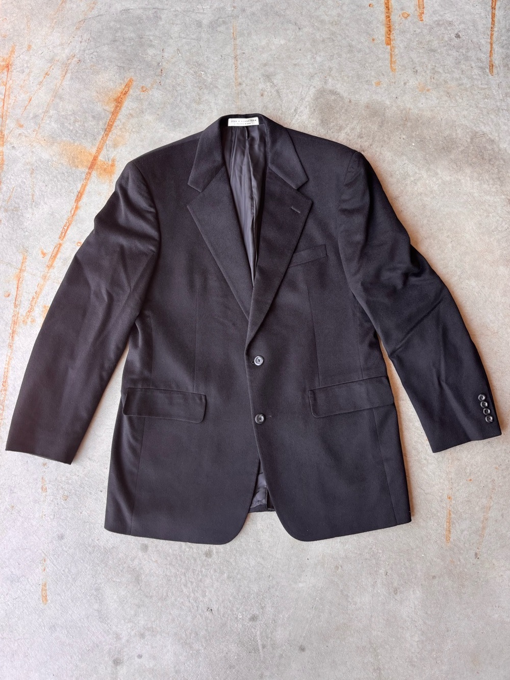 Vintage John W. Nordstrom 100% Cashmere Blazer 42L Black USA Tailored
